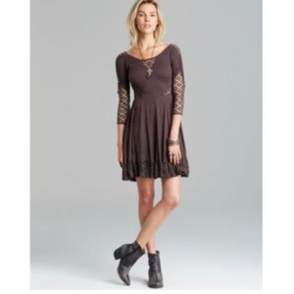 Free People To the Point Lace Cut Out Dress